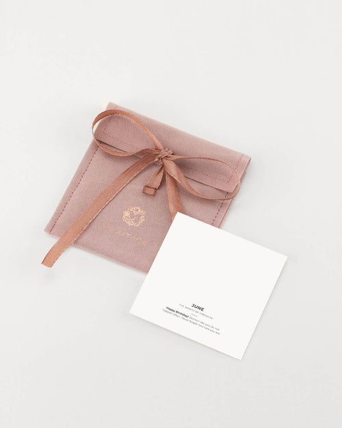 June Strength Dainty Signature Birthstone Necklace Set, Gold