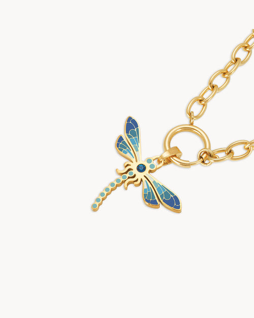 Teacher Wise Dragonfly Charm Chain Set, Gold