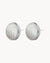 Protection Stone Mother Pearl Signature Stud Earrings, Silver