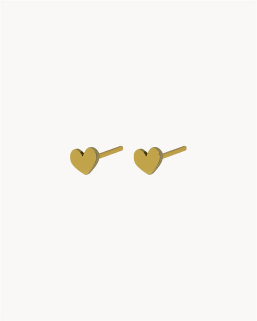 i Love. Dainty Stud Earrings, Gold