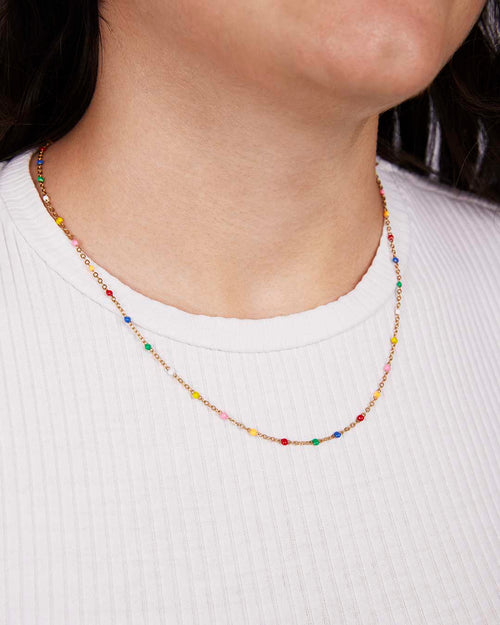 Rainbow Dainty Ball Chain
