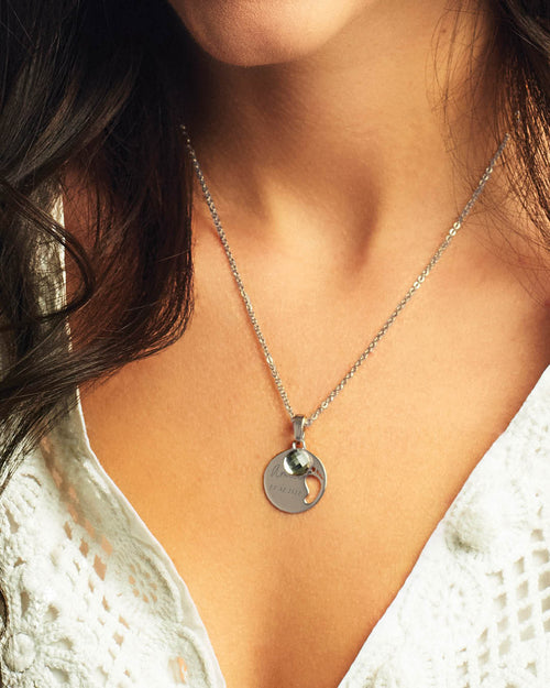 Newborn Engravable Birthstone Set, Silver