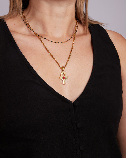 Ankh Necklace Set, Gold