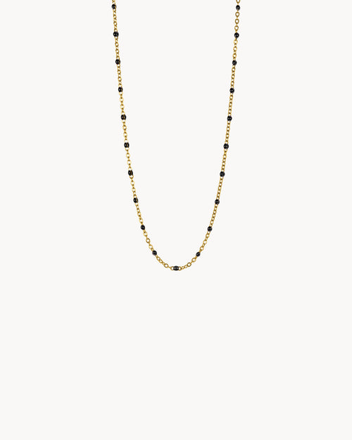 Dainty Enamel Black Ball Chain