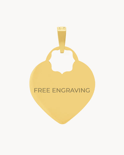 Heart Engravable Pendant, Gold