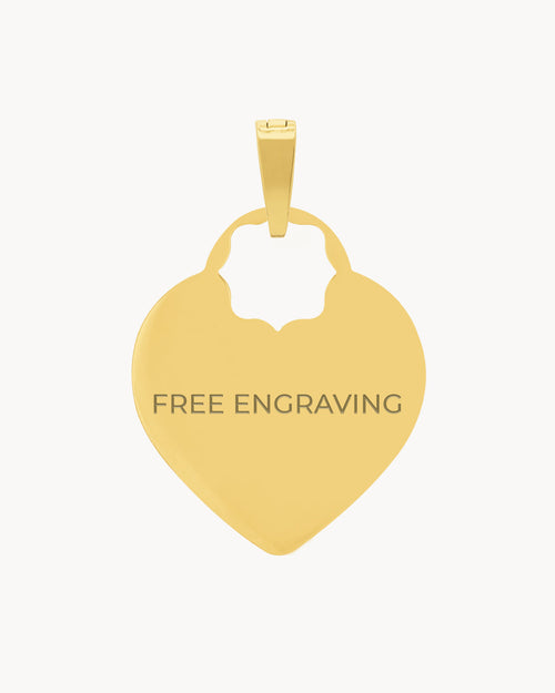 Mum Heart Engravable Pendant, Gold