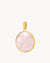 Pink Protection Stone Mother Pearl Pendant, Gold