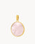 Pink Protection Stone Mother Pearl Pendant, Gold