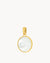 Protection Stone Mother Pearl Dainty Statement Pendant, Gold