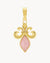 Bridal Pure Love Stone Blush Cateye Fleur-de-Lis Pendant, Gold