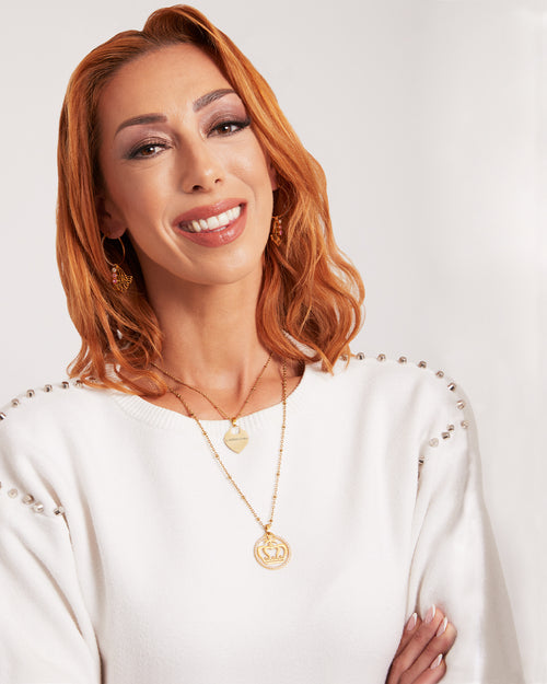 The Crown Halo Necklace Set, Gold