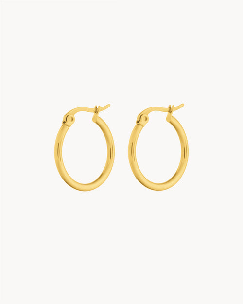 Medium Signature Hoops, Gold