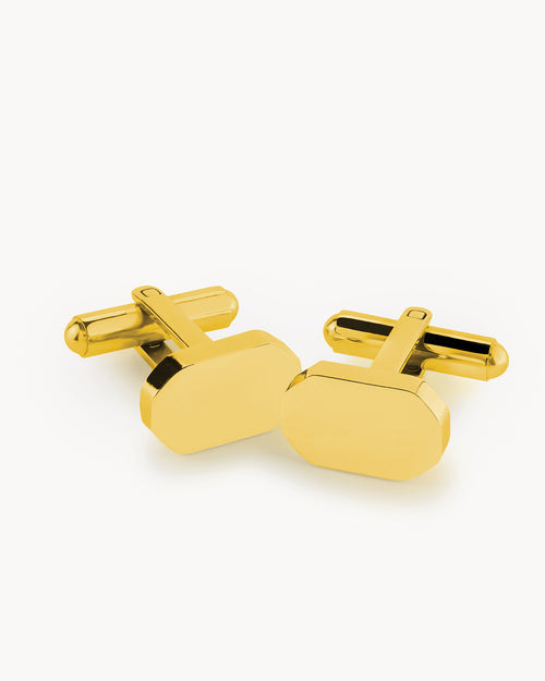 Engravable Basic Cufflinks, Gold