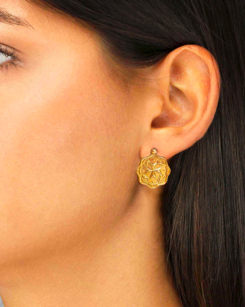 Pin Earrings, Gold