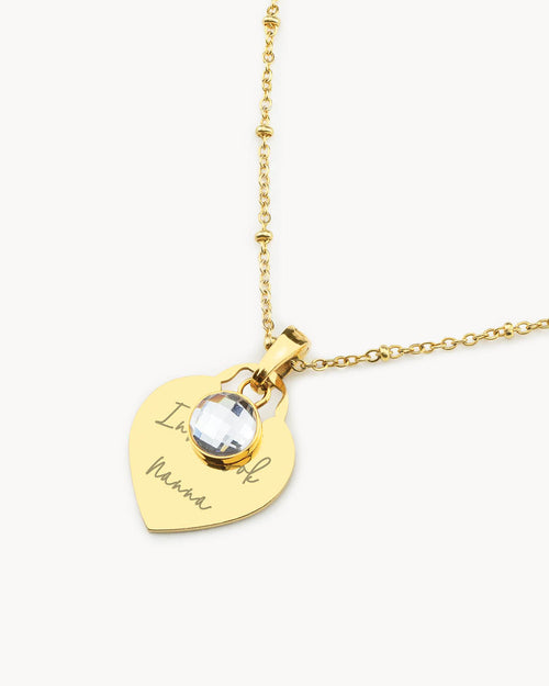 Nanna Engravable Heart Necklace Set, Gold