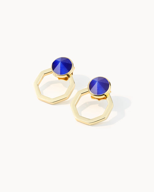 Perseverance Octagon Ħabbata Earring Set, Gold