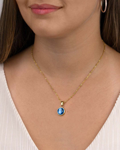 September Signature Birthstone Necklace Set, Gold