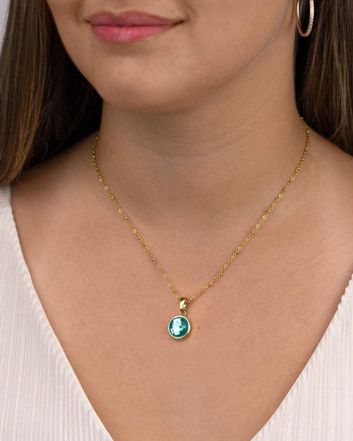 March Signature Birthstone Necklace Set, Gold