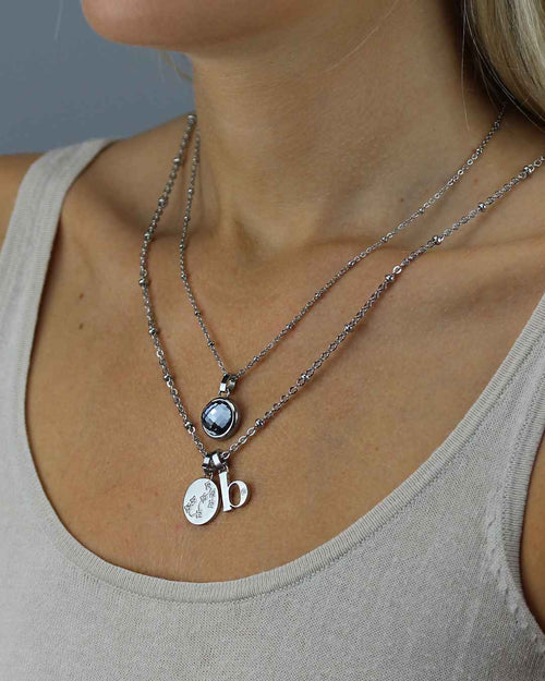 June Birthstone Strength Signature Pendant, Silver