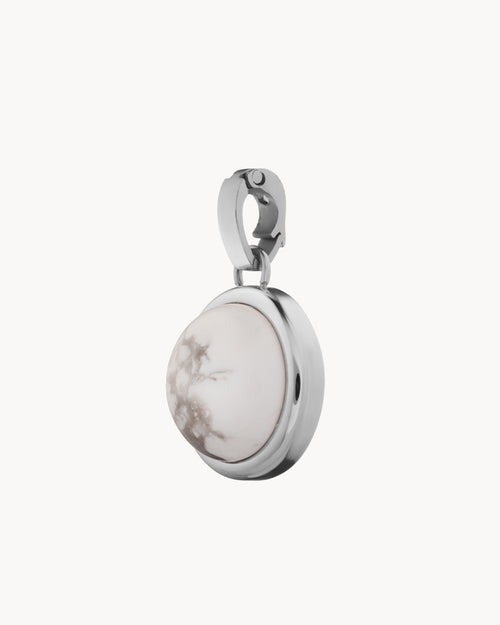 Ambition Stone White Howlite Signature Pendant, Silver