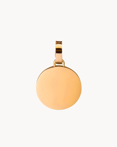 Dainty Disc Engravable Pendant, Gold