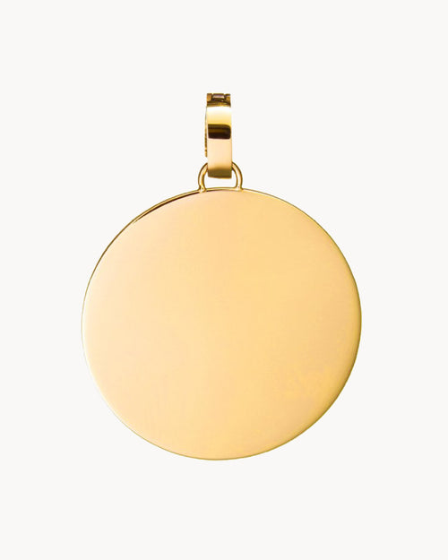 Medium Disc Engravable Pendant, Gold