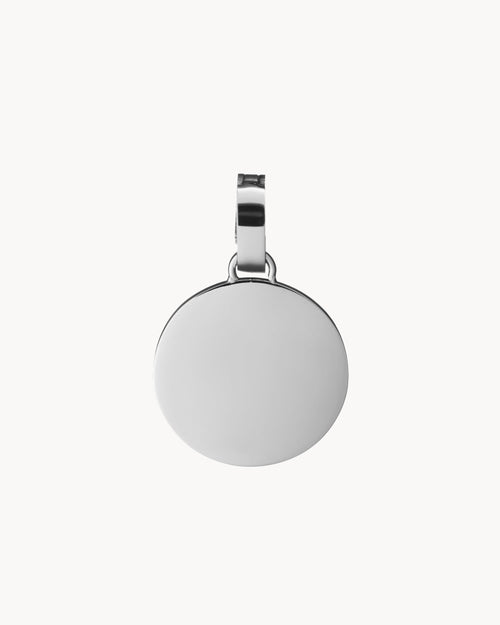 Dainty Disc Engravable Pendant, Silver