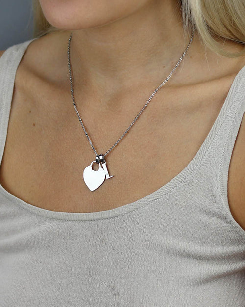 Heart Engravable Pendant, Silver