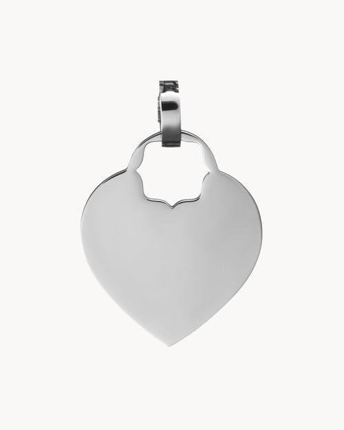 Heart Engravable Pendant, Silver