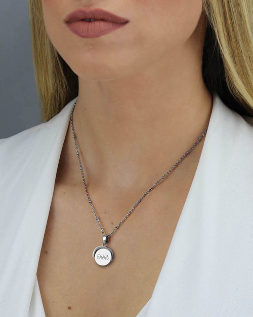 Spin Engravable Pendant, Silver