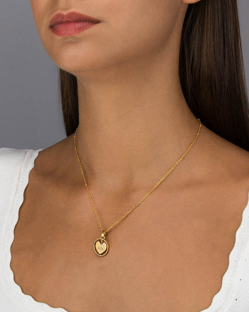 Mother's Day Heart Spin Engravable Pendant, Gold