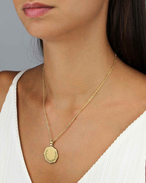 Twenty Five Cents Munita Engravable Pendant, Gold