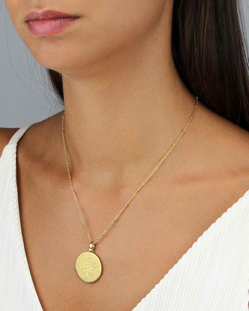 Six Pence Munita Pendant, Gold