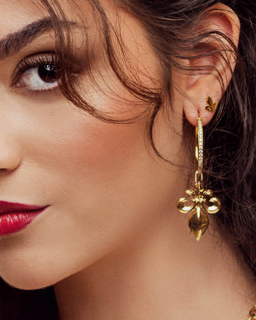 Fleur-de-Lis Earrings Set, Gold