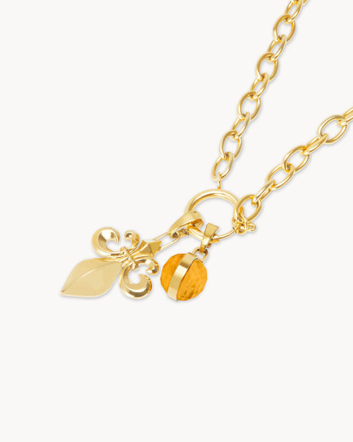 November Birthday Fleur-de-Lis Little Moments Necklace Set, Gold