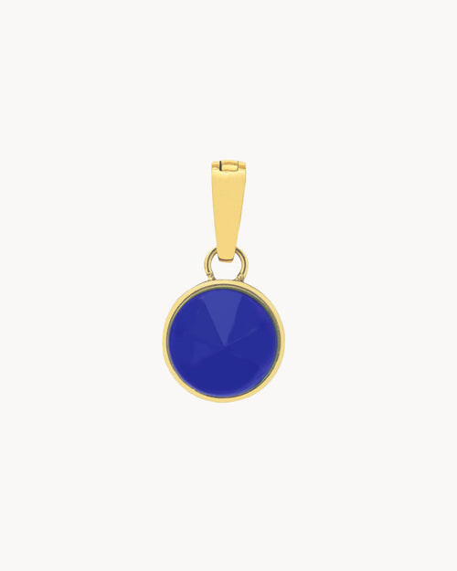 Perseverance Stone Blue Cateye Ħabbata Pendant, Gold