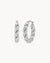 Croissant Hoop Earrings, Silver