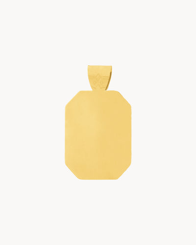 Octagon Engravable Pendant, Gold