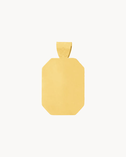 Octagon Engravable Pendant, Gold