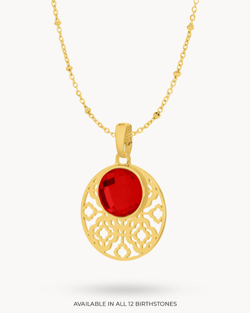 January Bizzilla Signature Birthstone Necklace Set, Gold