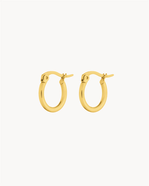 Dainty Signature Hoops, Gold