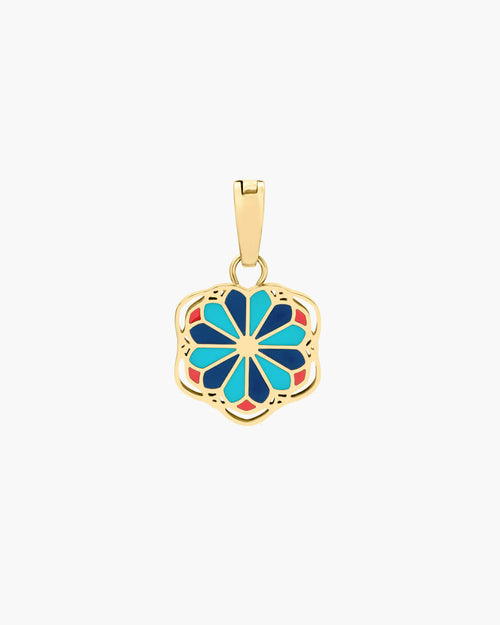 Ta’ Pinu Rose Window Maduma Pendant Blue, Gold