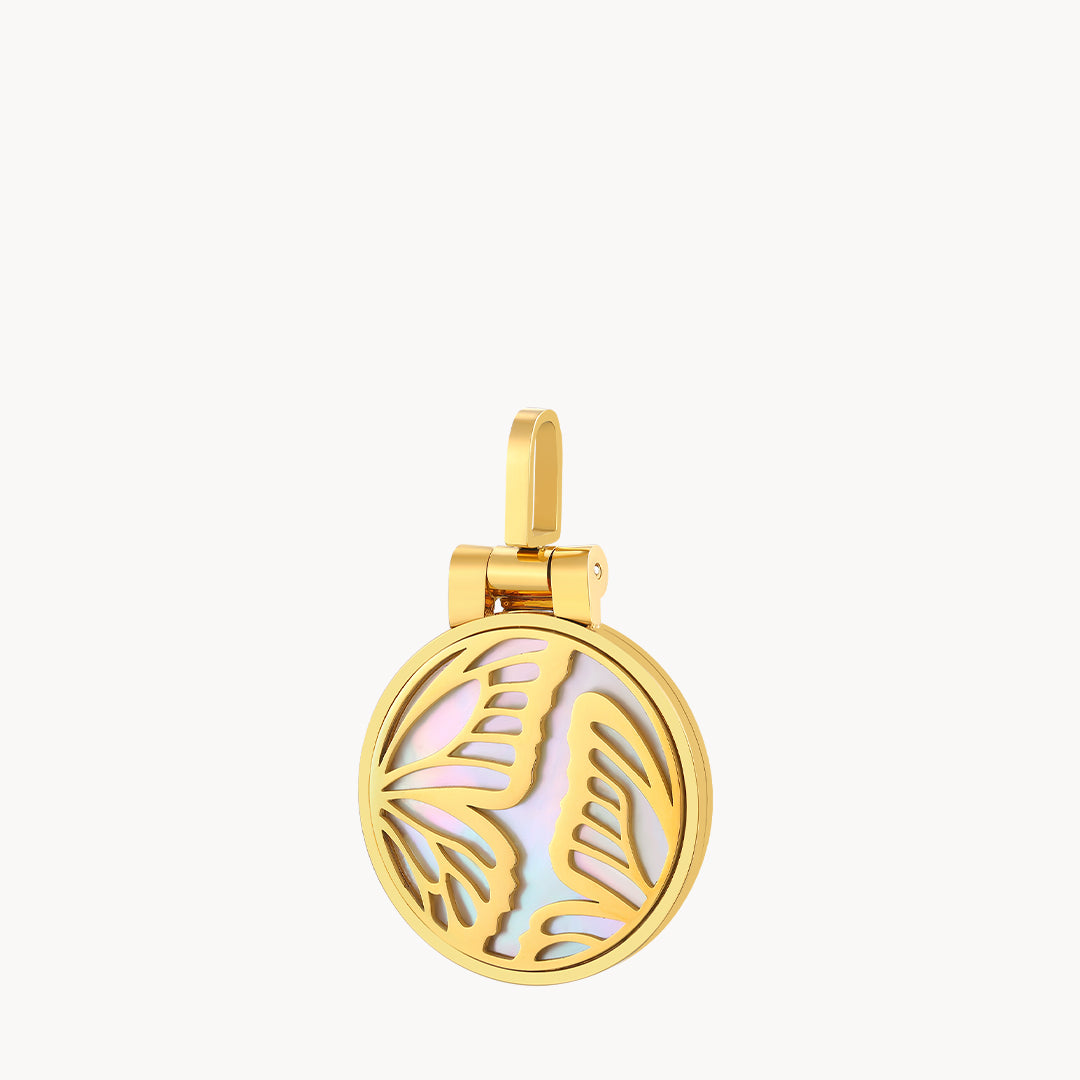 Protection Mother Of Pearl Butterfly Photo Locket