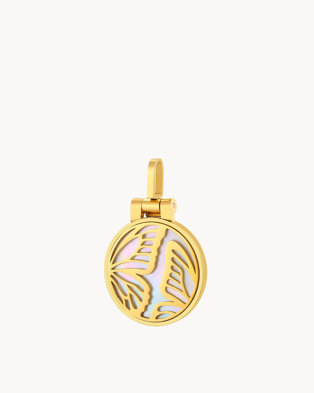 Protection Mother Of Pearl Butterfly Photo Locket