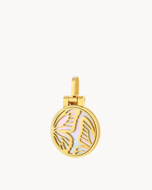 Protection Mother Of Pearl Butterfly Photo Locket