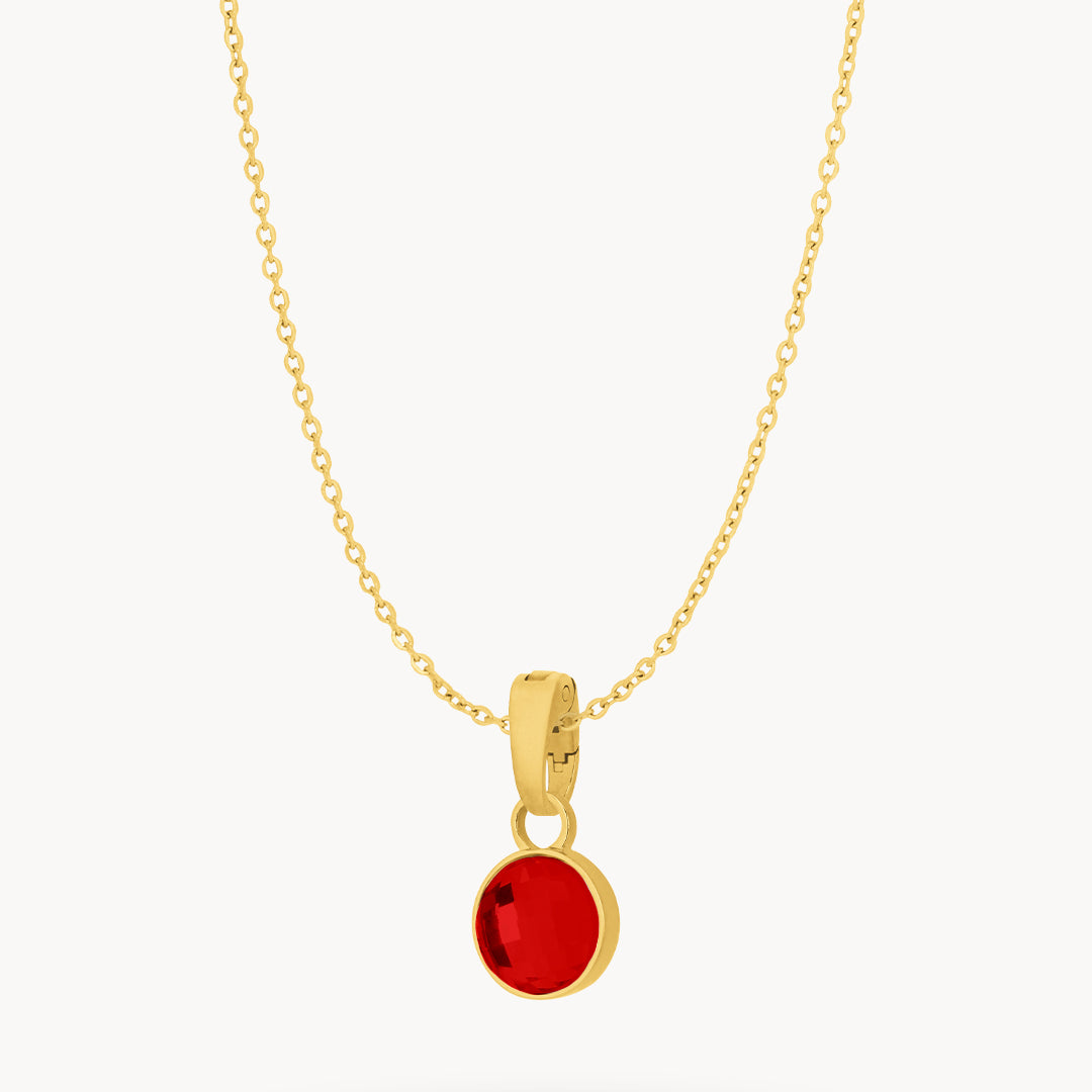 January Passion Dainty Signature Birthstone Necklace Set, Gold
