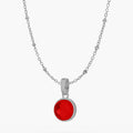 January Passion Dainty Signature Birthstone Necklace Set, Silver