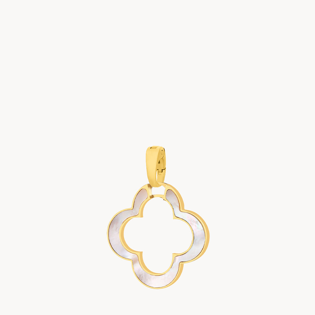 White Protection Mother of Pearl Bizzilla Halo Pendant