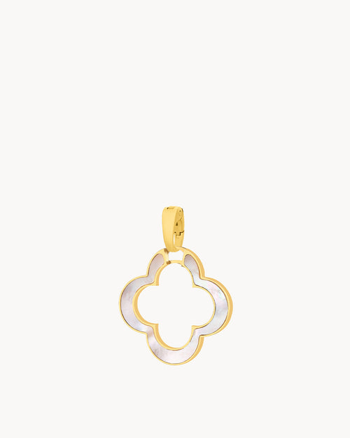 White Protection Mother of Pearl Bizzilla Halo Pendant