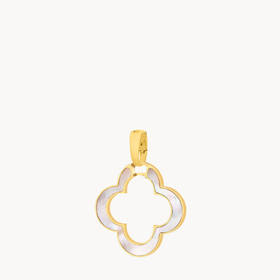 White Protection Mother of Pearl Bizzilla Halo Pendant